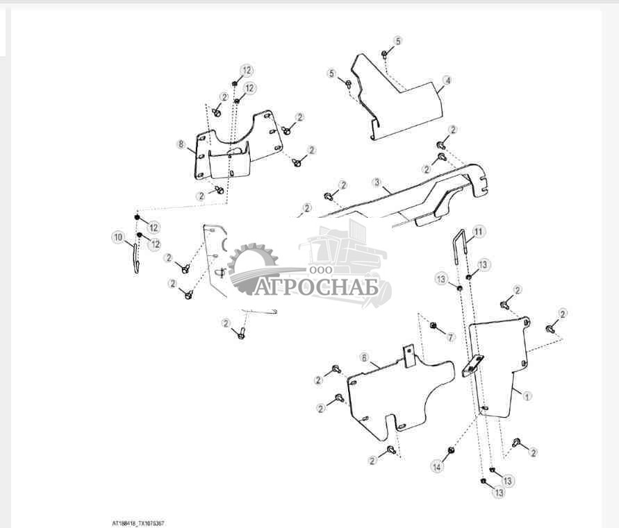 Крышки и кожухи рамы оборудованиядвигателя 